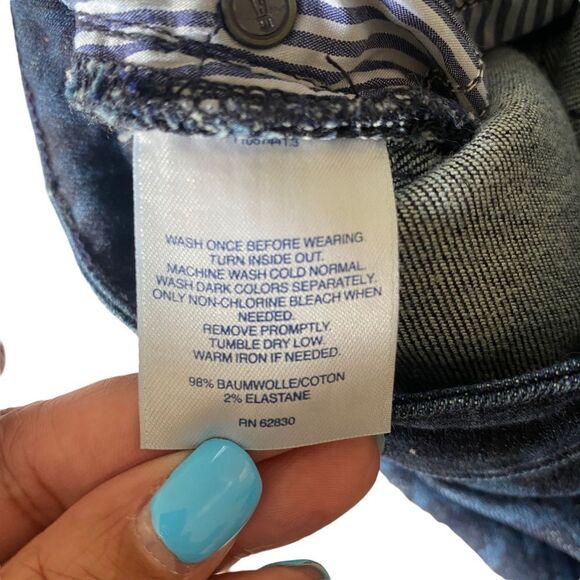 Lands End Geometric Design Slim Jeans Sz 6 - Picture 6 of 8